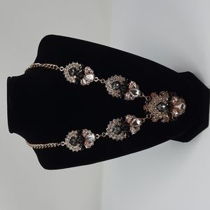 Pink/Black Stoned Statement Piece Necklace